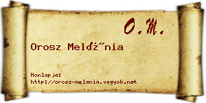 Orosz Melánia névjegykártya